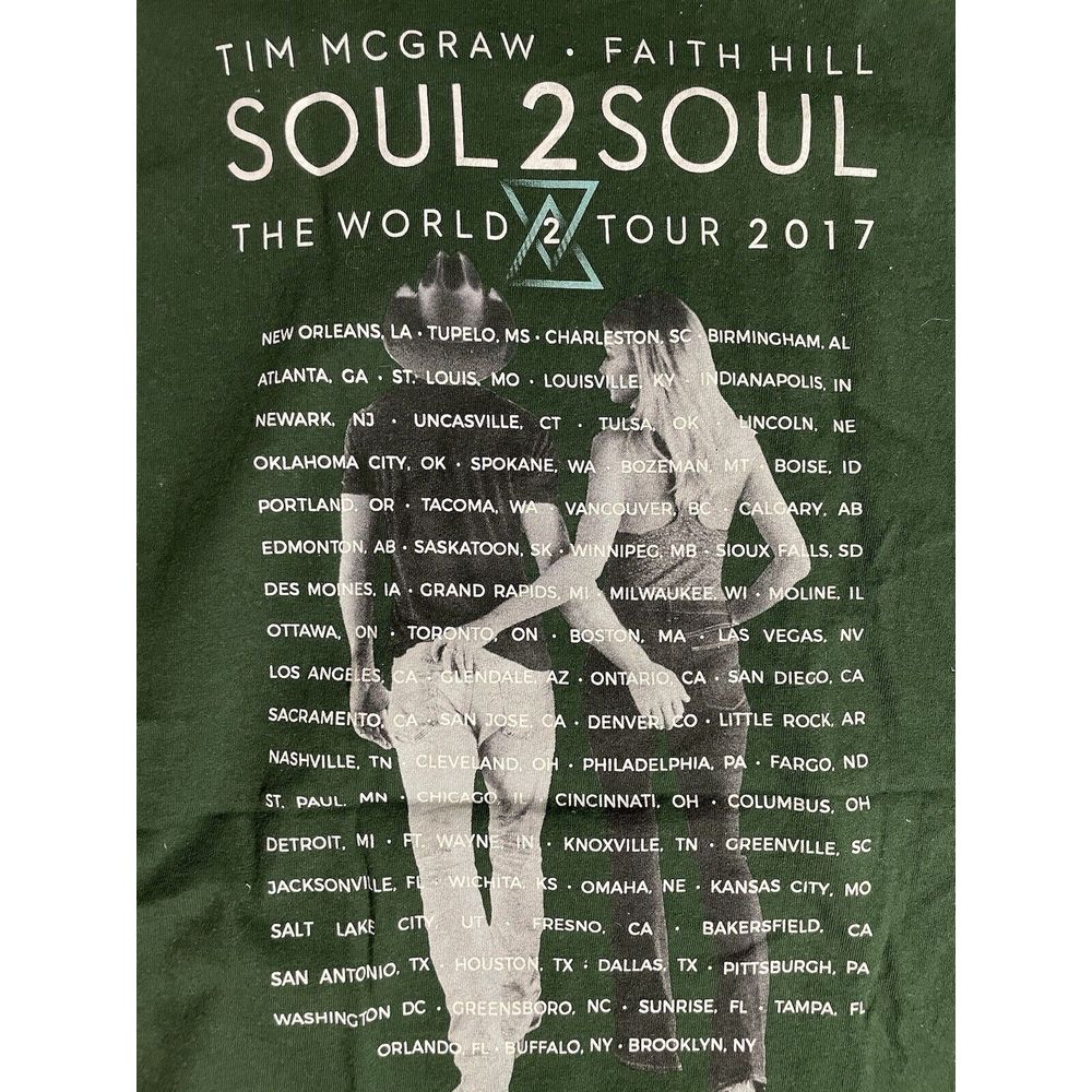 Tim Mcgraw And Faith Hill Soul 2 Soul Concert Tshirt Green Xl Tim Mcgraw And Faith Hill Soul 2 Soul Concert Tshirt Green Xl
